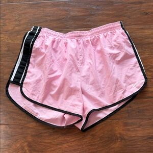 Nike Pink Athletic Shorts with Black Trim - Dri Fit - Lrg